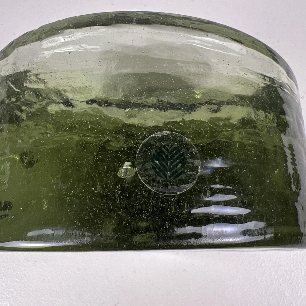 Pottery Barn recycled glass pillar holder Mexican Glass